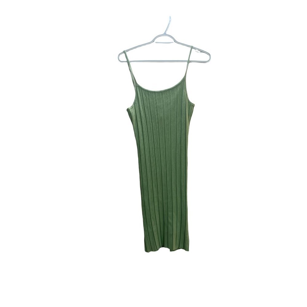 House of Harlow 1960 turqoise ribbed bodycon spaghetti strap knit dress …